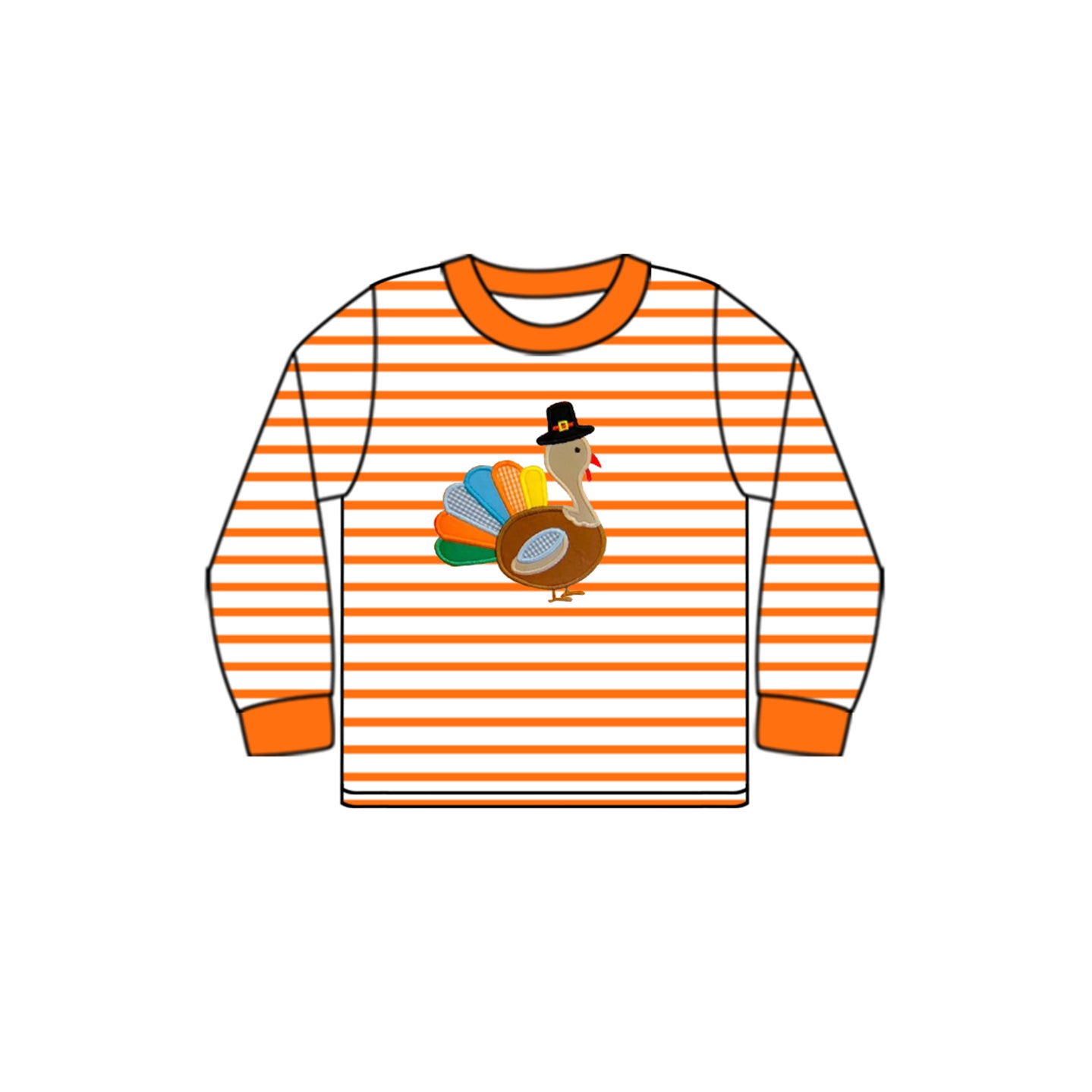 Preorder BT0816 NO MOQ hat Turkey orange striped long-sleeved top