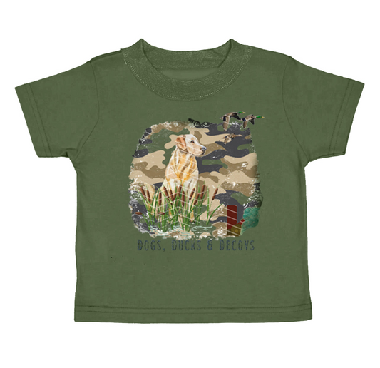 Preorder BT0865 Camouflage puppy green short sleeve top high quality