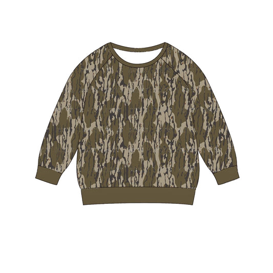 Preorder BT0882 Camouflage army green long sleeve top high quality