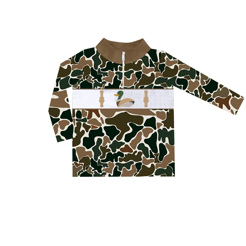 Preorder BT0903 Bottle Duck camouflage beige zip-up long-sleeved top