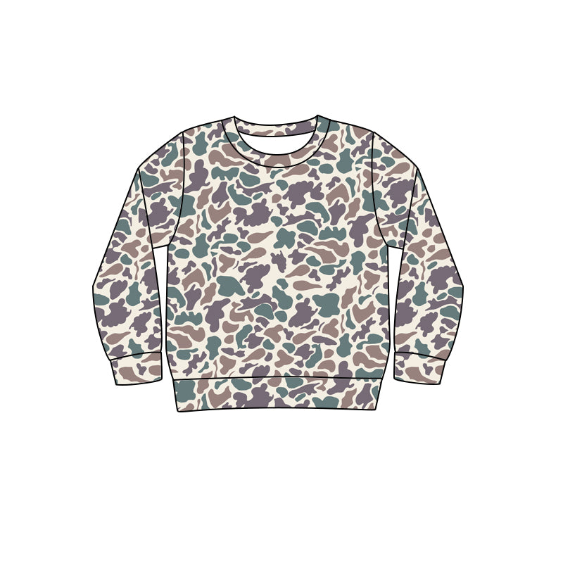 Preorder BT0943 Adult male rice green camouflage long sleeve top high quality