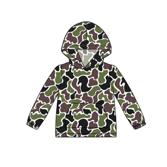 Preorder BT1064 Pocket brown-green camouflage beige hooded long-sleeved top