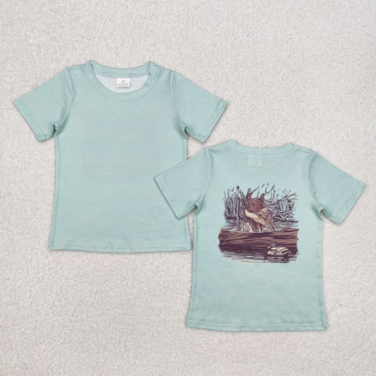 BT1081 Puppy Printed Mint Green Short Sleeve Shirts summer outfit RTS 202412