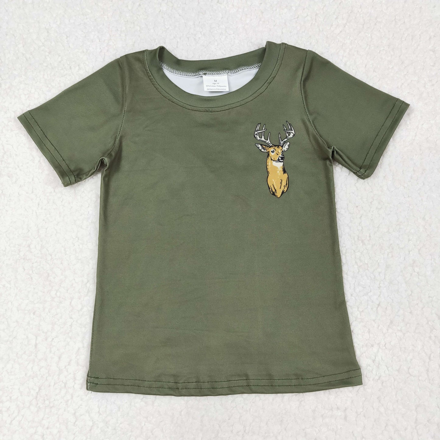 BT1148  deer hunting clothes grey green short sleeve shirts Boys Boutique outfit 202502 RTS