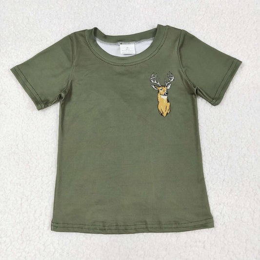 BT1148  deer hunting clothes grey green short sleeve shirts Boys Boutique outfit 202502 RTS