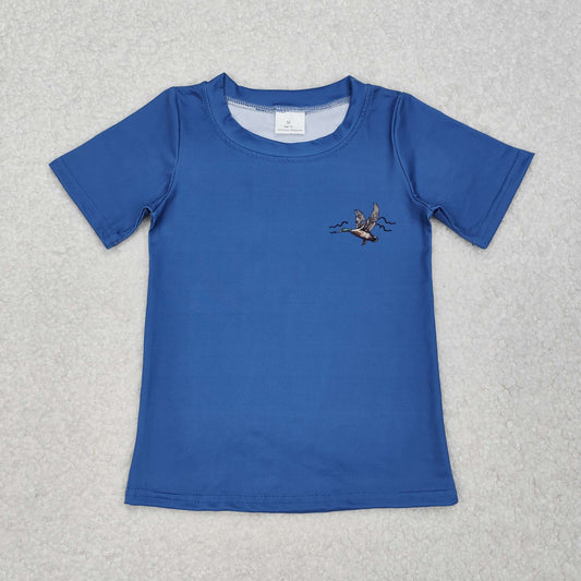 BT1150 Dark Blue duck hunting clothes short sleeve t-shirts baby boys boutique outfit  202501RTS