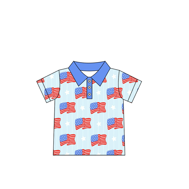 Preorder BT1161 American Boy Blue Polo short sleeve T-shirts Summer clothes  202501