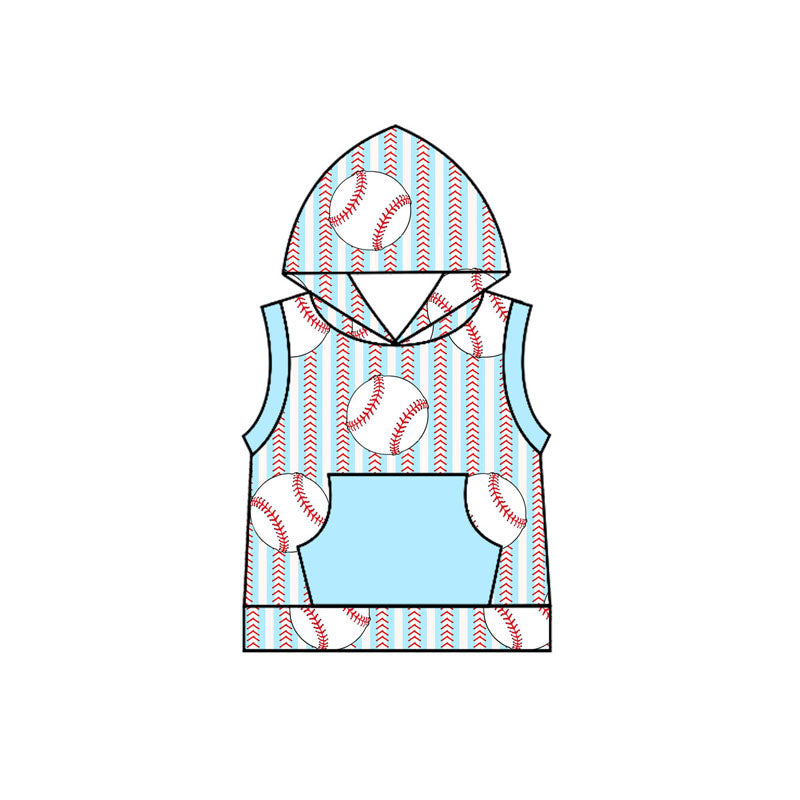 preorder BT1181 blue baseball hoodie sleeveless shirts Boys Boutique clothes  202502