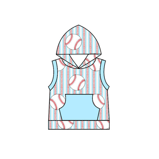 preorder BT1181 blue baseball hoodie sleeveless shirts Boys Boutique clothes  202502