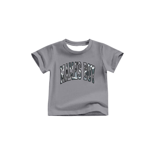 BT1187 grey purple camo letter mamas boy short sleeve shirts boys boutique clothes  202503 RTS