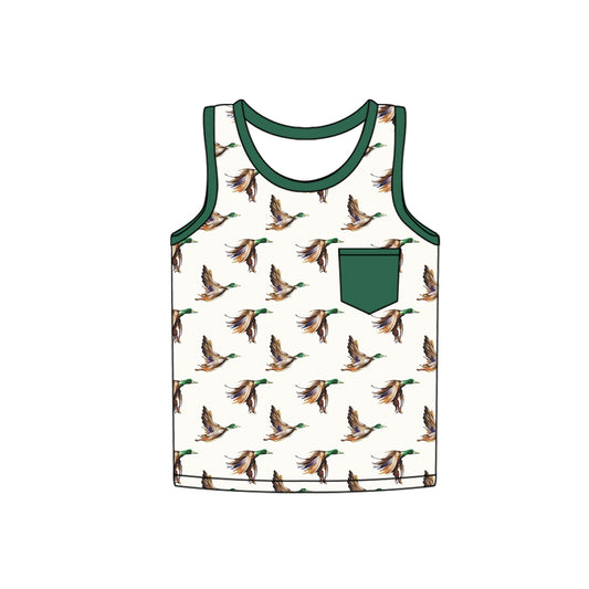 preorder BT1193 Dark Green duck hunting sleeveless top Boys Boutique outfit 202502