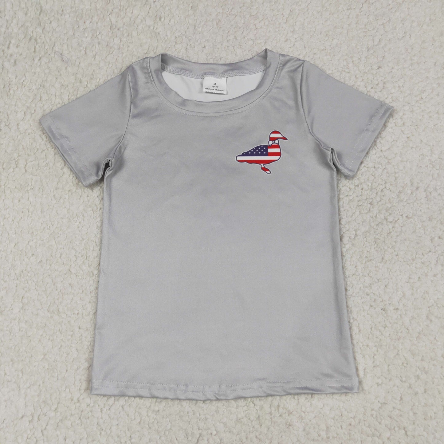 BT1199 4th of July Grey Duck  Short Sleeve top shirts boys boutique outfit 202605 RTS