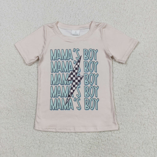 BT1229 Mama's Boy Lightning Beige Short Sleeve Top Shirts Boys Boutique clothes  202506 RTS