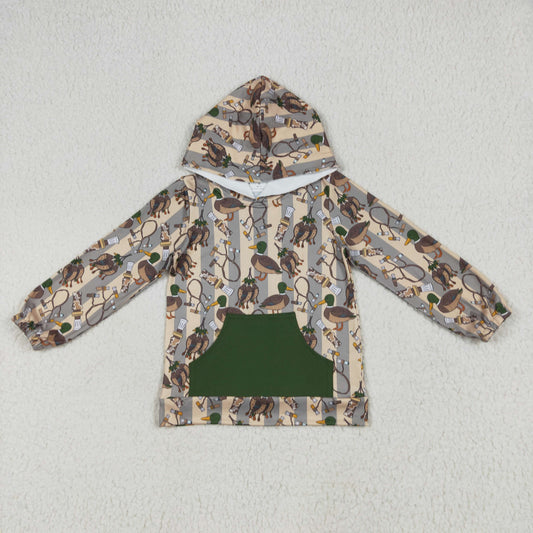 BT1267 Boys Boutique Duck Hunting Hooded Long Sleeve Top  RTS Free Shipping Over 2 KG