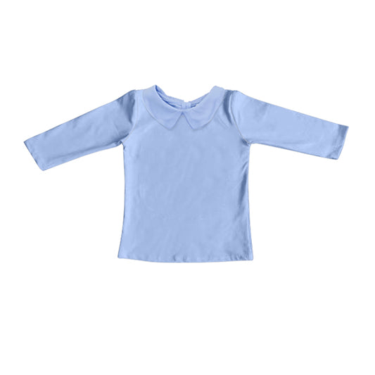 preorder BT1269 Boys Boutique Blue Doll Collar Long Sleeve Top 202506