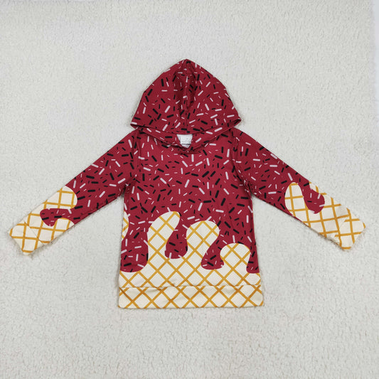 BT1273 Boys Boutique Dark Red Hooded Long Sleeve Top   202507 RTS