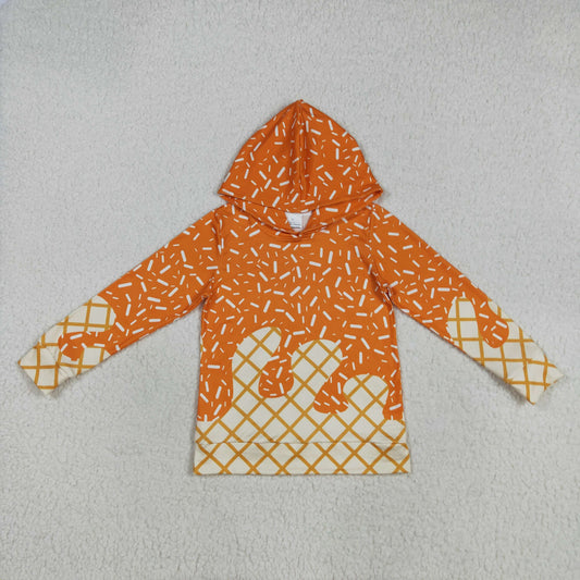 BT1274 Boys Boutique Orange Hooded Long Sleeve Top   202507 RTS