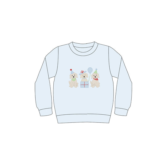 preorder BT1280 Boys Boutique Happy Birthday Dog Blue Long Sleeve Top   202506