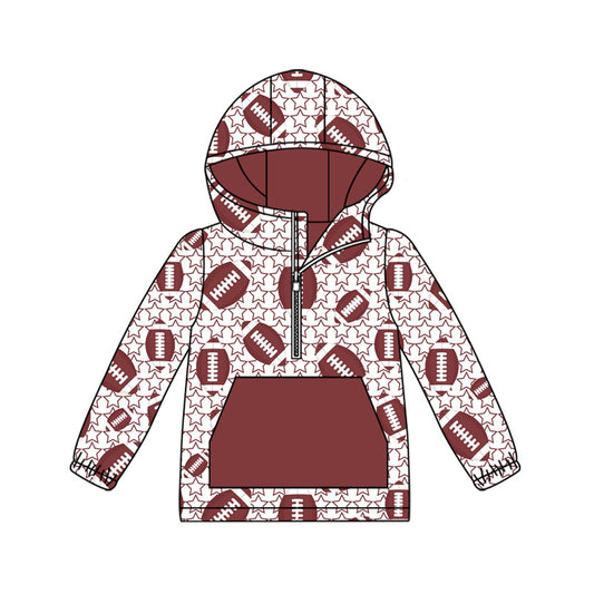 preorder BT1307 Rugby Star Pocket Hooded Long Sleeve Boys Top 202507