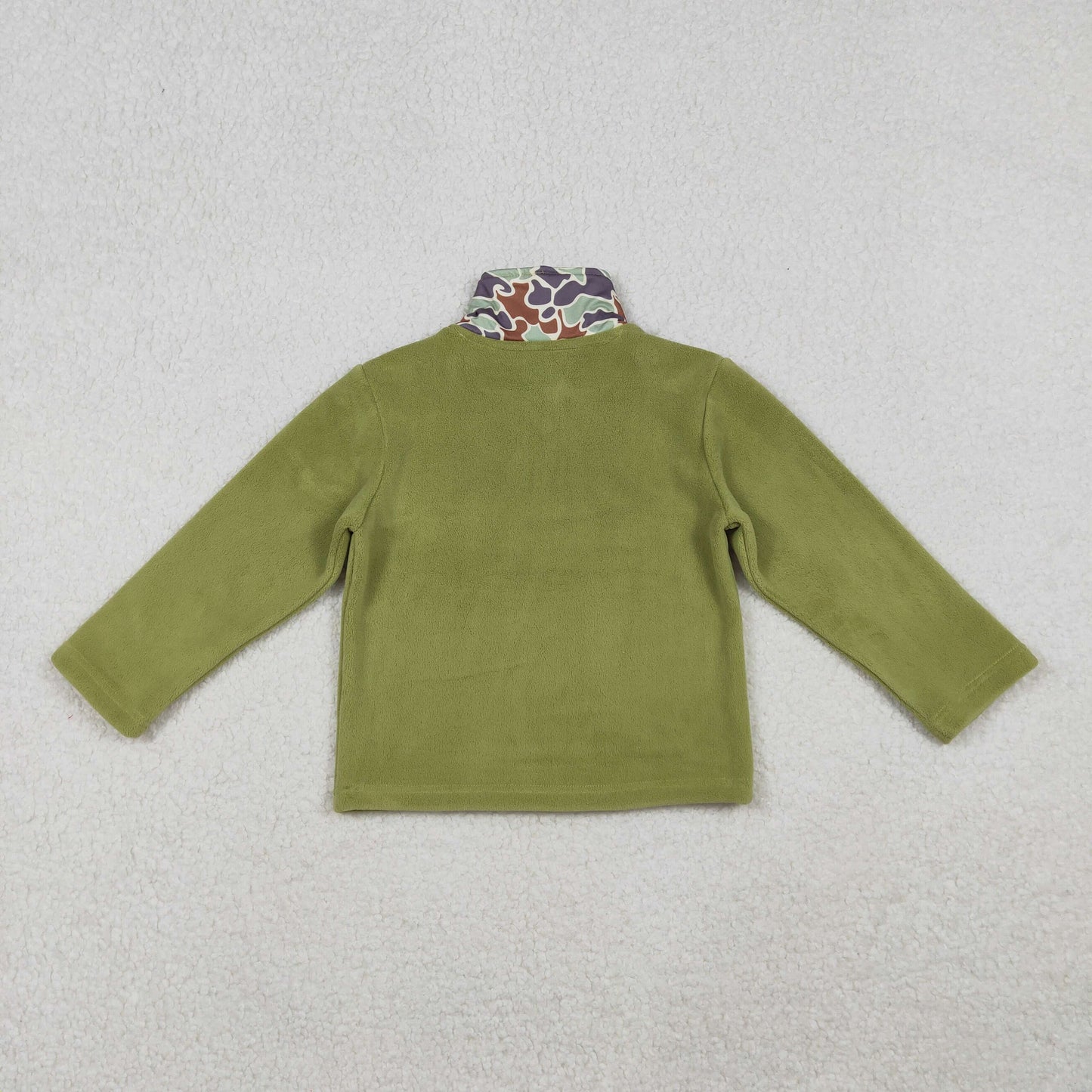 BT1308 Pea Green Camouflage Zippy Long Sleeve Boys Top 202510 RTS