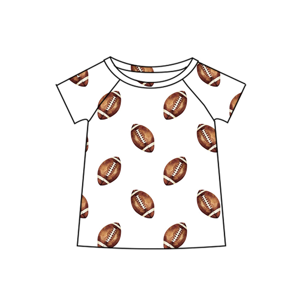 preorder BT1311 Rugby Pattern White Short Sleeve Boys Top 202508
