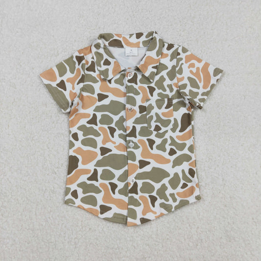 BT1312 Camouflage Button Polo Short Sleeve Boys Top 202509 RTS