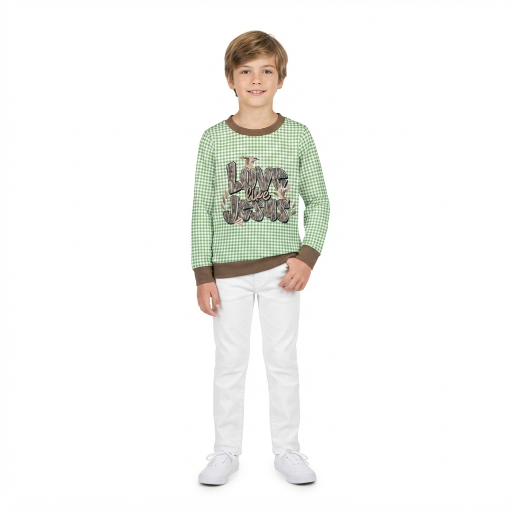 BT1320 Love Like Jesus Mallard Ducks Kids Boys Pullover