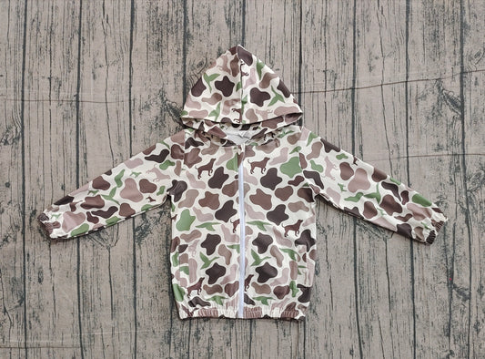NO MOQ preorder BT1343 Deer Hunting Camouflage Zip up Hooded Long Sleeve Boys Top 202511