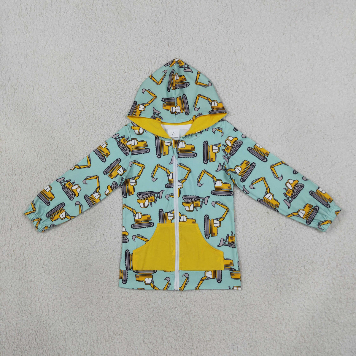 BT1378 Excavator Truck Hoodie Kids Zipper Coat
