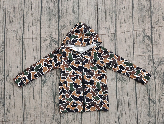 NO MOQ preorder BT1382 Camouflage Zipper Hooded Long Sleeve Boys Top 202511