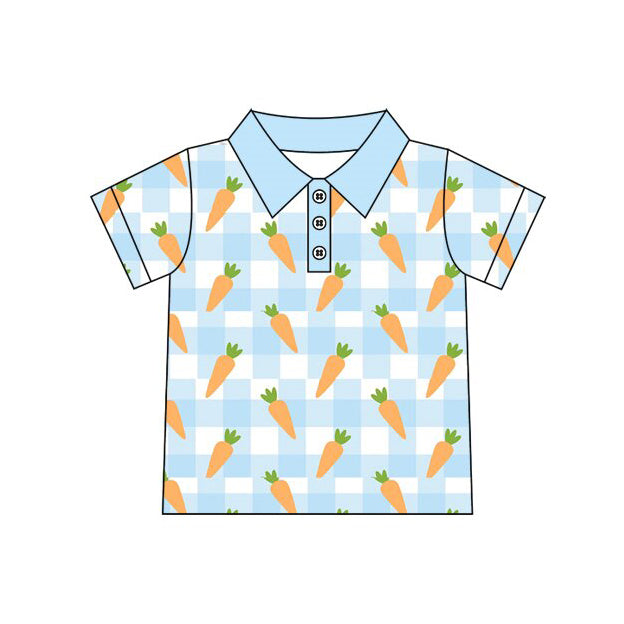 MOQ 8 preorder BT1391 Easter Bunny Polo Short Sleeve Boys Top 202509