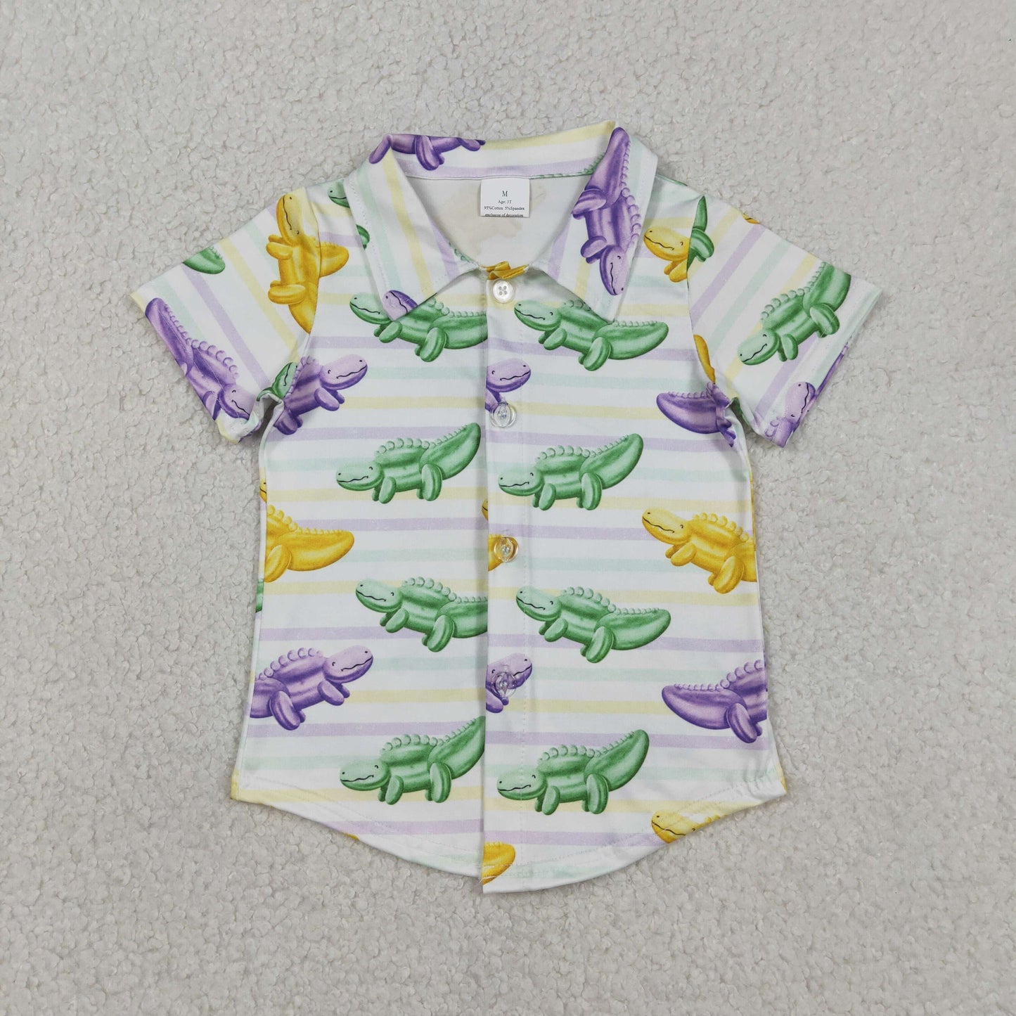 BT1393 Mardi Gras Crocodile Polo Short Sleeve Boys Top 202601 RTS