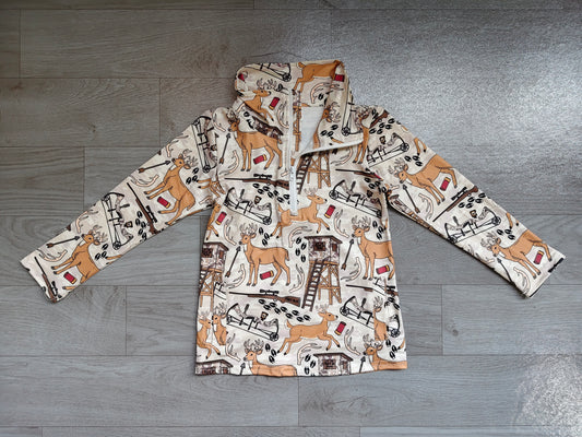 NO MOQ preorder BT1397 Deer Hunting Zip up Collar Long Sleeve Boys Top 202607