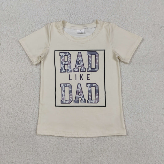 BT1416 Rad Like Dad Camouflage Letter Short Sleeve Boys Top 202511 RTS
