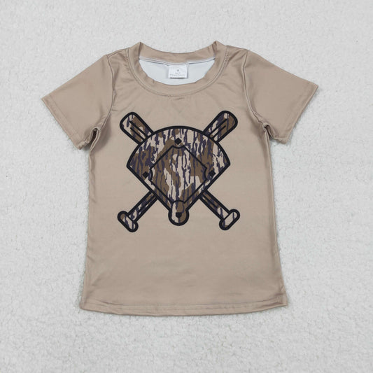 BT1419 Army Green Camouflage Fan Baseball Short Sleeve Boys Top 202511 RTS