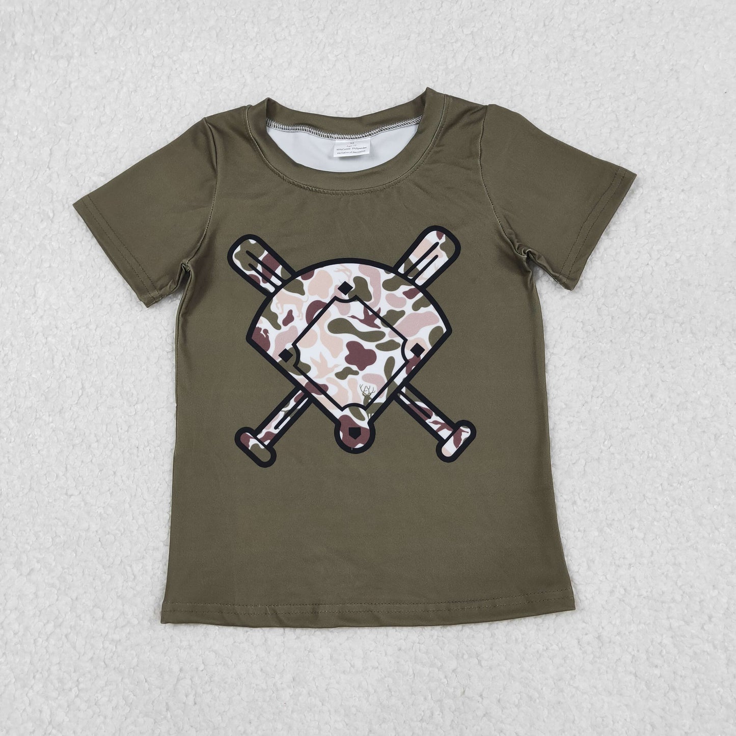 BT1424 Puppy Duck Hunting Camouflage Fan Baseball Short Sleeve Boys Top 202512 RTS