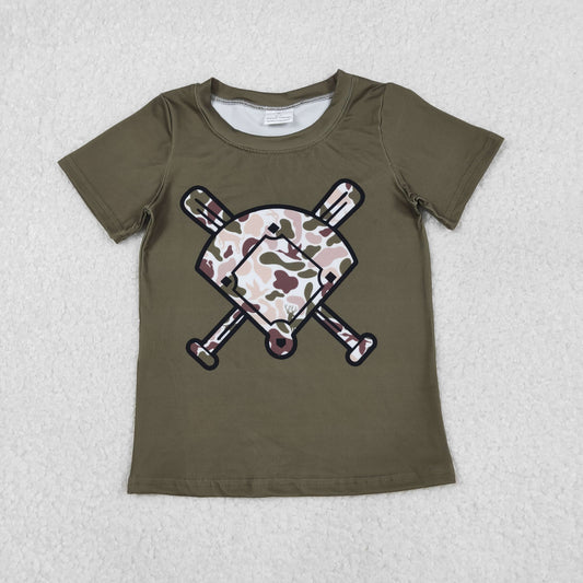 BT1424 Puppy Duck Hunting Camouflage Fan Baseball Short Sleeve Boys Top 202512 RTS