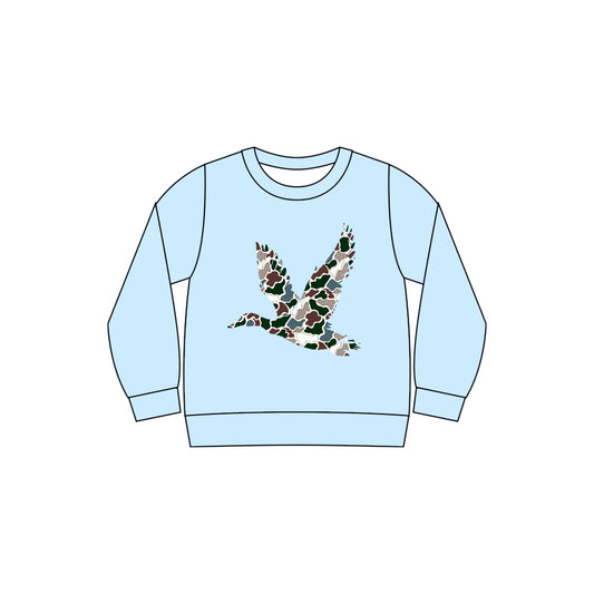 MOQ 5 preorder BT1495 Camouflage Duck Light Blue Long Sleeve Boys Top 202510