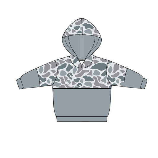 MOQ 5 PCS preorder BT1515 Gray Blue Camouflage Hooded Long Sleeve Boys Top 202511