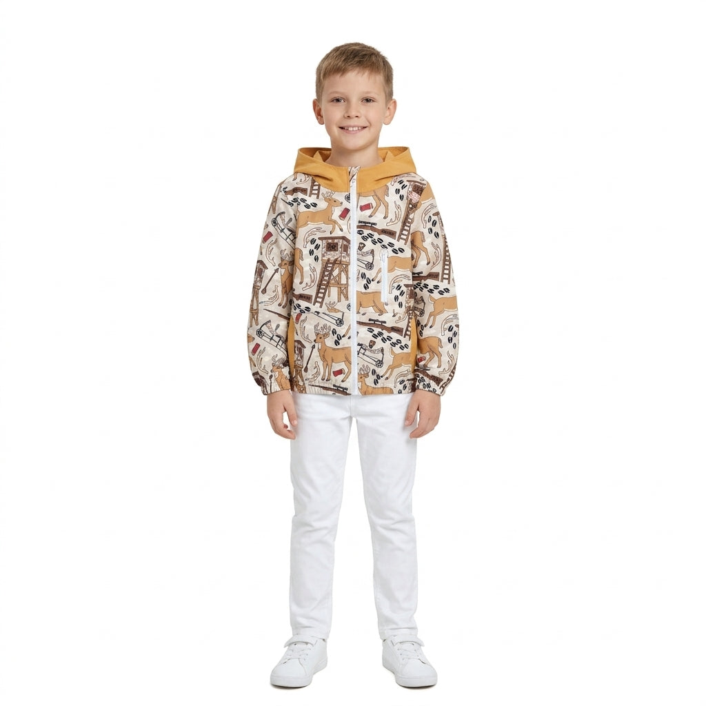 BT1567 Hunting Elk Camo Hoodie Kids Girls Coat