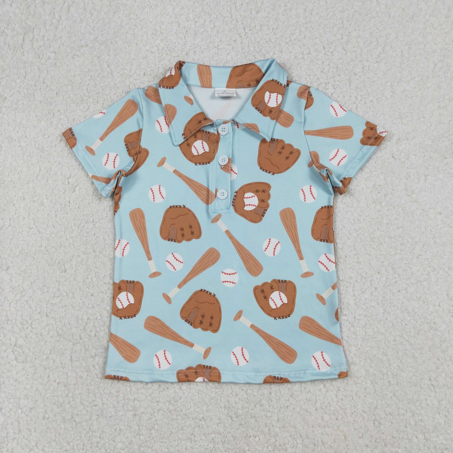 BT1579 Baseball Gloves Blue Green Polo Short Sleeve Boys Top 202512 RTS