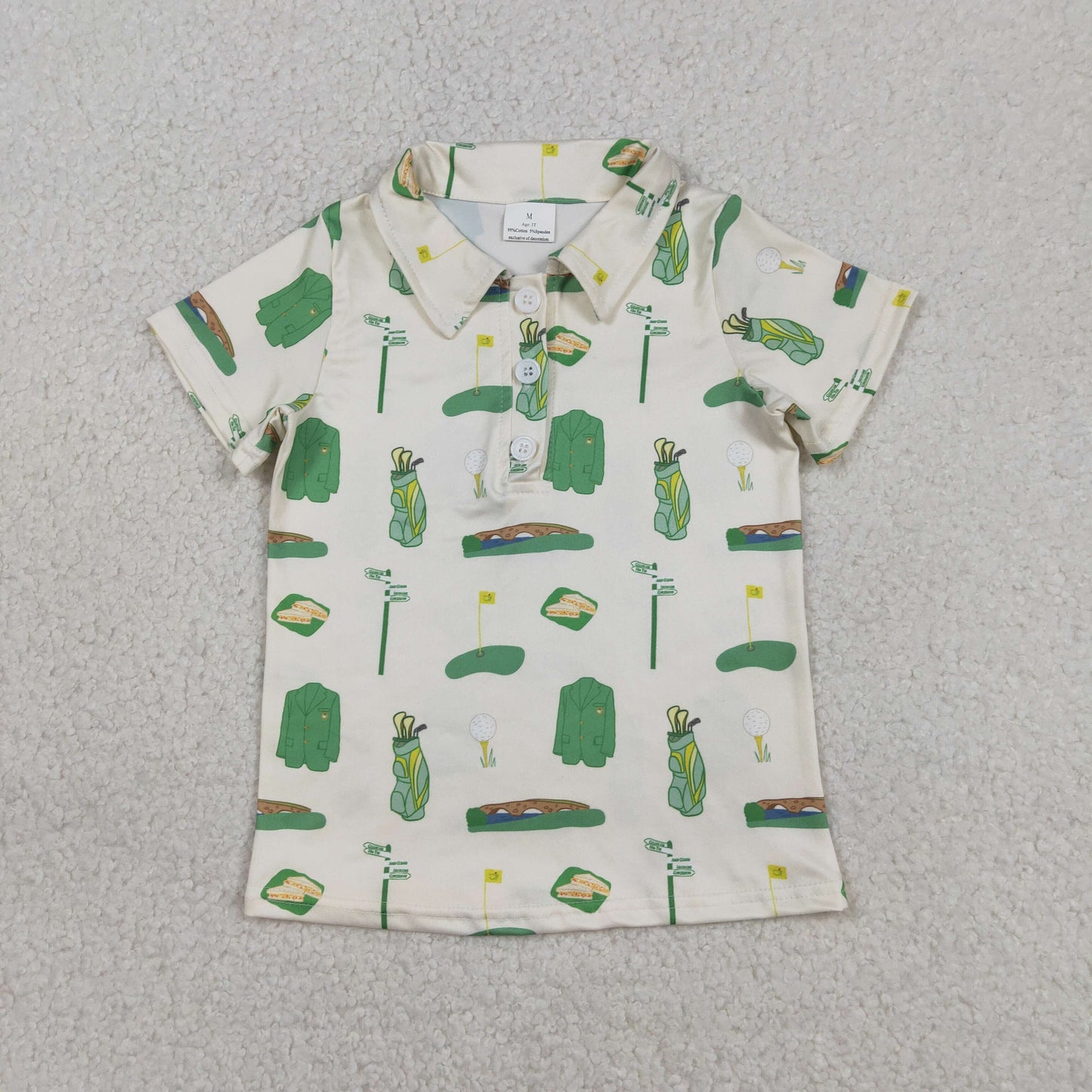 BT1583 Golf Polo Beige Short Sleeve Boys Top 202601 RTS