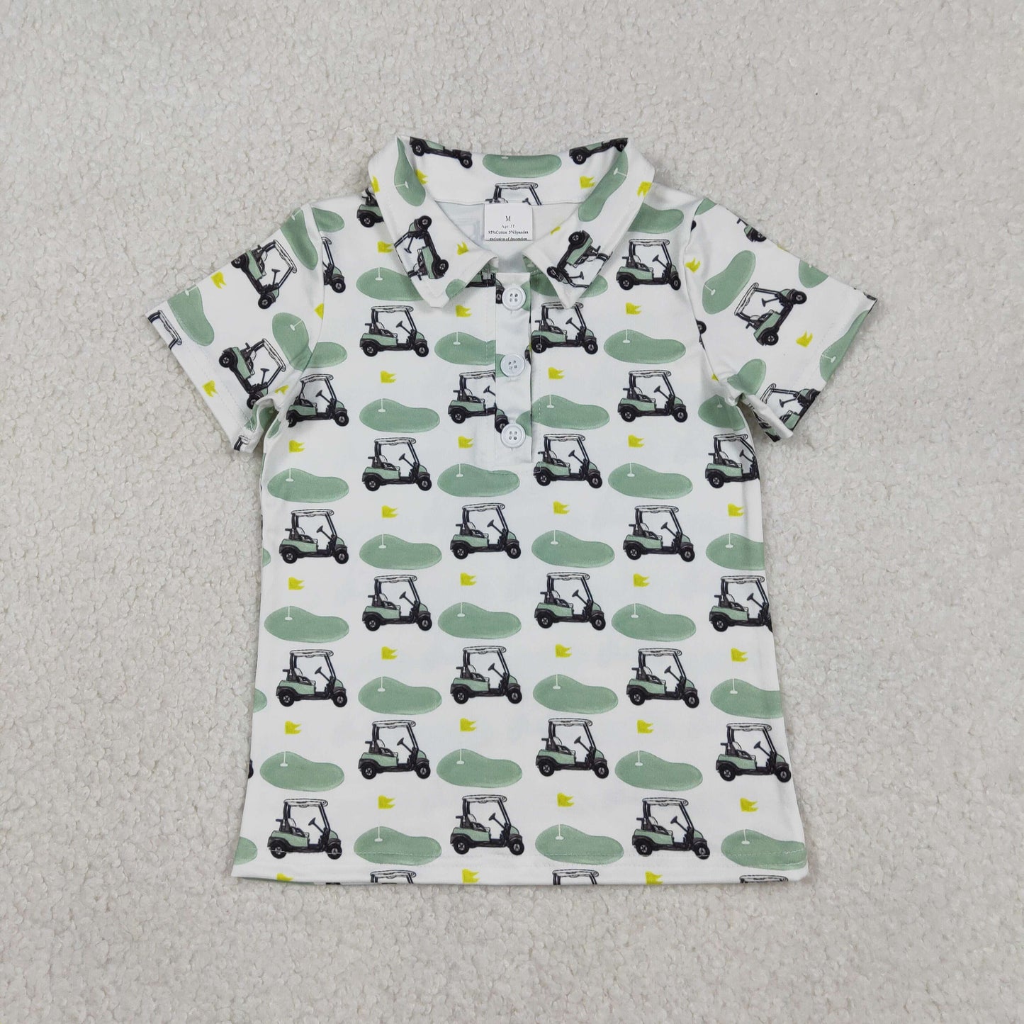 BT1585 Golf Sightseeing Car Polo Short Sleeve Boys Top 202601 RTS