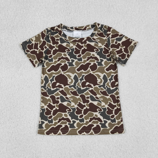 BT1648 Brown Camouflage Short Sleeve Boys Top 202601 RTS