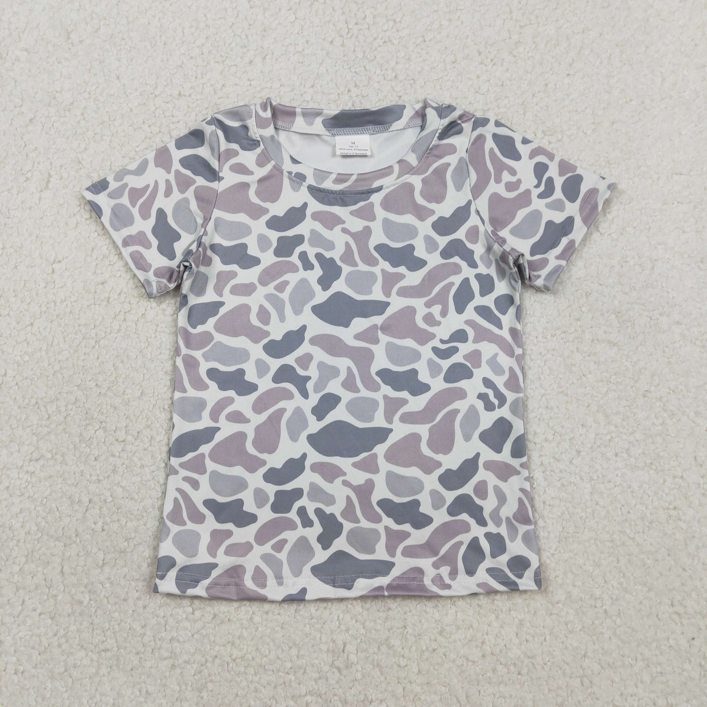 BT1712 Gray Blue Camouflage Short Sleeve Boys Top 202602 RTS