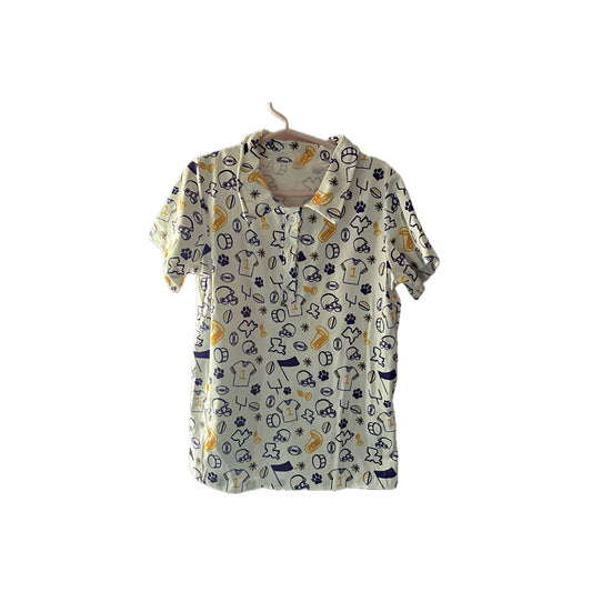 MOQ 5 PCS preorder BT1759 GO TEAM Helmet Puppy Paw Print Beige Polo Short Sleeve Boys Top 202603