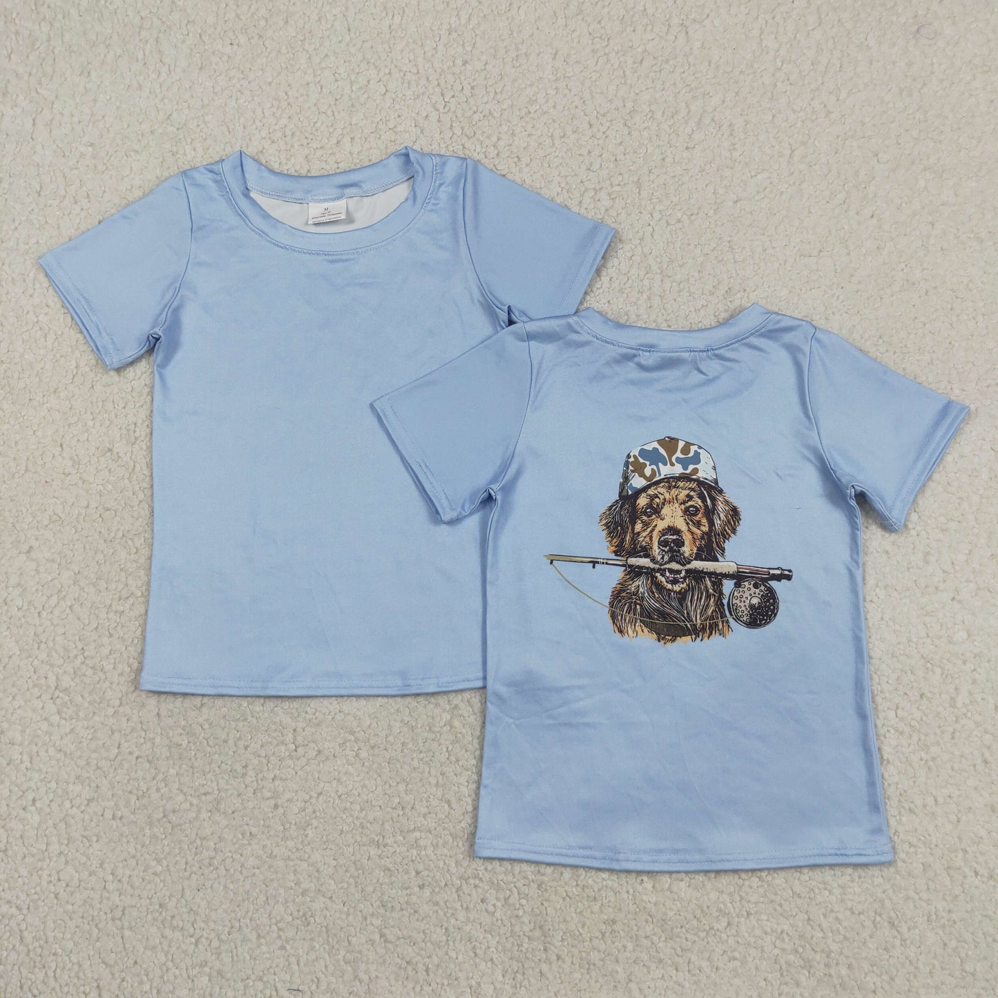 BT1761 Puppy Hunting Blue Short Sleeve Boys Top 202605 RTS