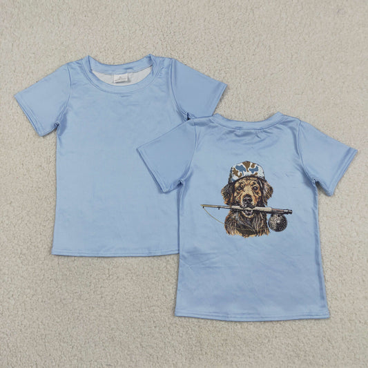 BT1761 Puppy Hunting Blue Short Sleeve Boys Top 202605 RTS