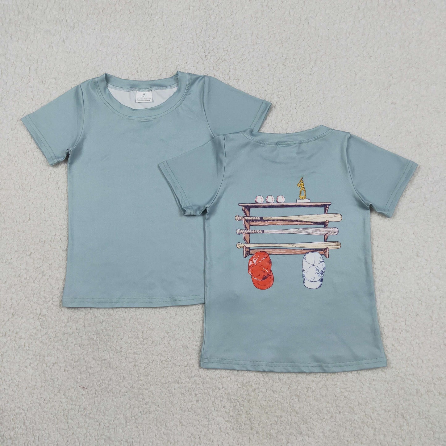 BT1762 Hat Baseball Blue Green Short Sleeve Boys Top 202605 RTS