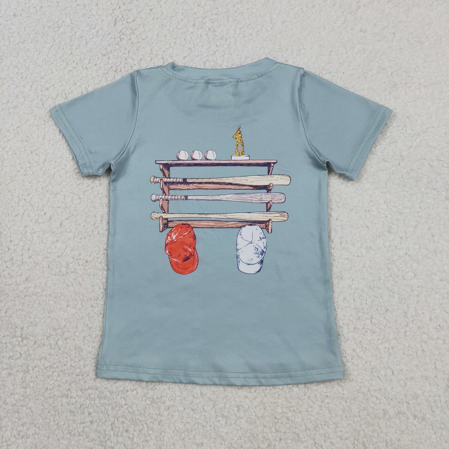 BT1762 Hat Baseball Blue Green Short Sleeve Boys Top 202605 RTS